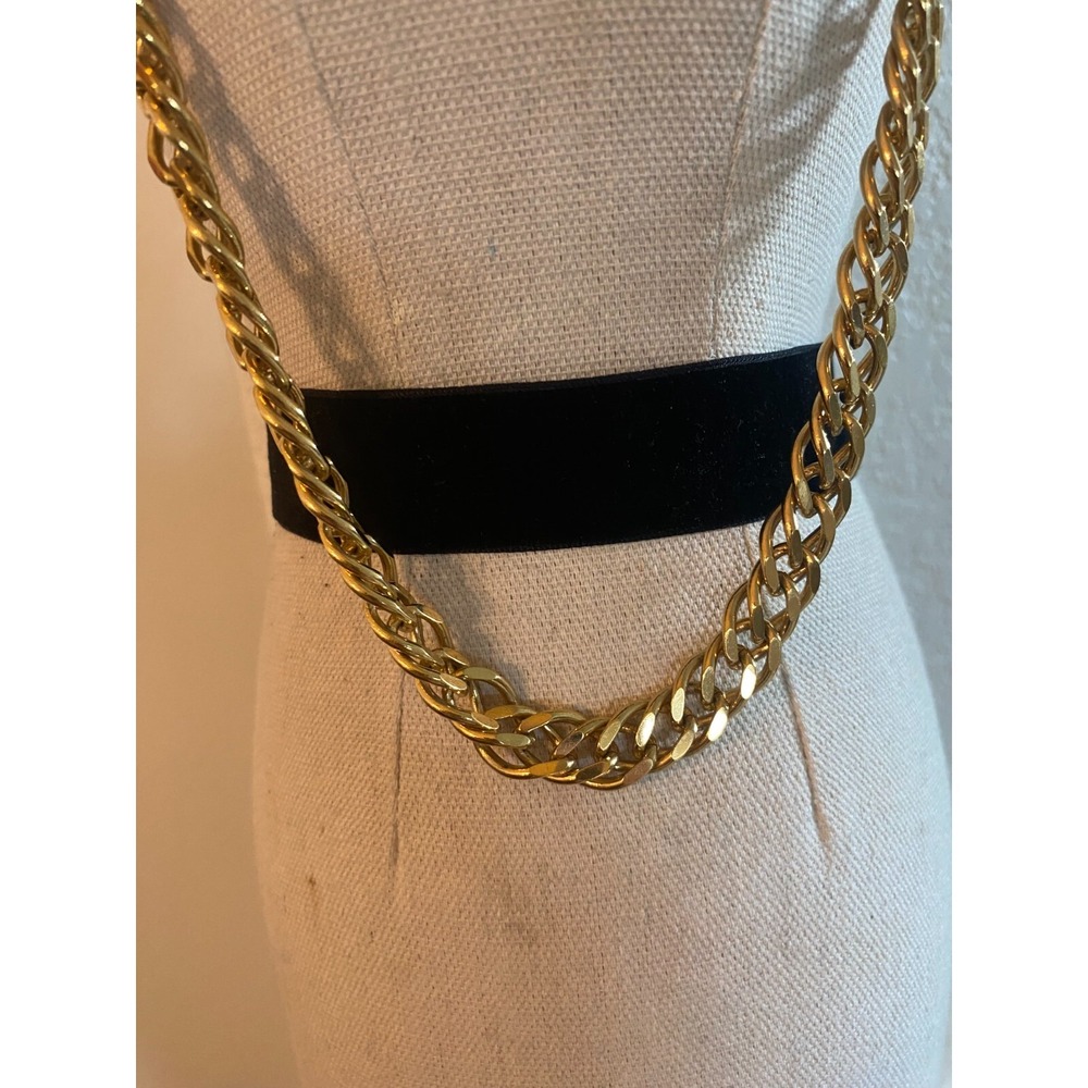Gold Tone Fashion Chain Necklace Unisex Jewelry - Picture 3 of 5